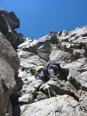 Climbing from the U-Notch to North Palisade