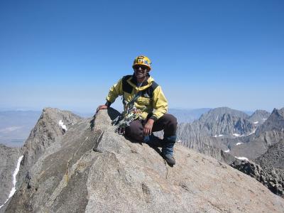 Sam on the summit of North Palisade