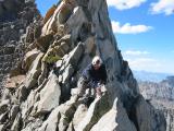 Climbing back across the ridge