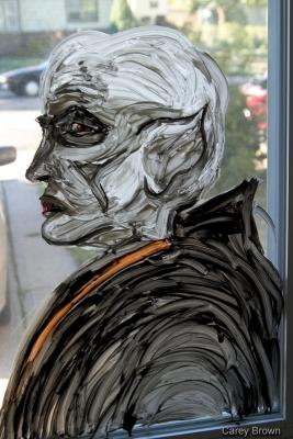 Window painting by Zarah Brown. Getting ready for Halloween.