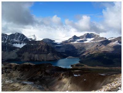 Bow Lake from Cirque Peak