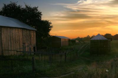 Sept. 6, 2005 - Farm at sunset