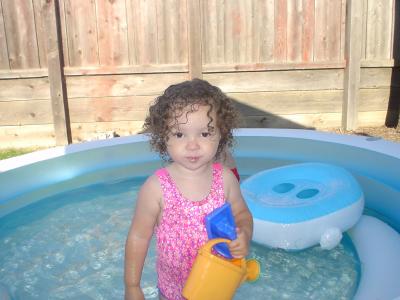 Leila in the pool