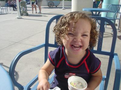 Leila with ice cream in Oceanside