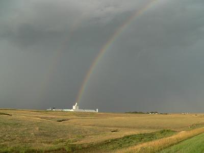 double rainbow after the storm in Kansas