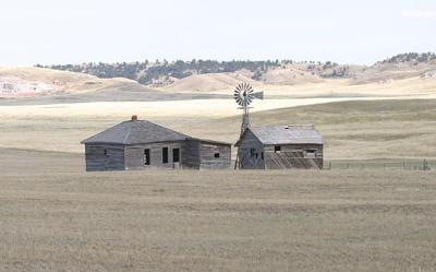 abandoned prarie homestead in Wyoming