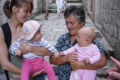 Tourists meet the locals, Korcula