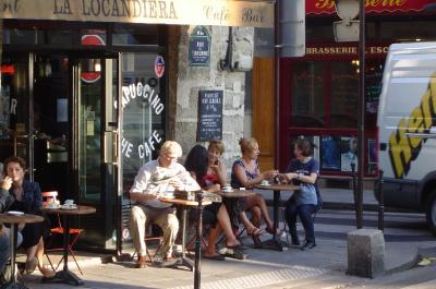 Ladies chatting over morning coffee, Paris