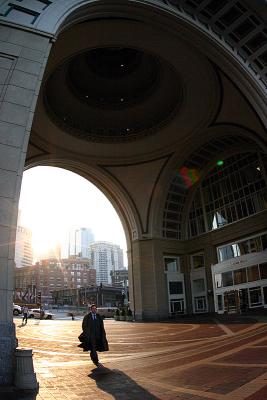 Man under arch