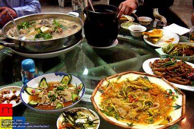 Choson(Northern Korean) food - one of the dishes should be dog meat.