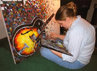 Laura Painting Gibson 175 Guitar