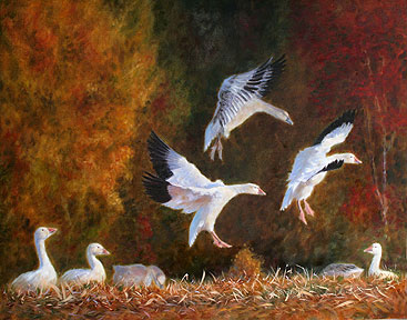 Visiteurs attendus - Huile 24 X 30 - Collection privée