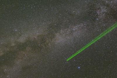 Gigawatt Laser Pointer on M57