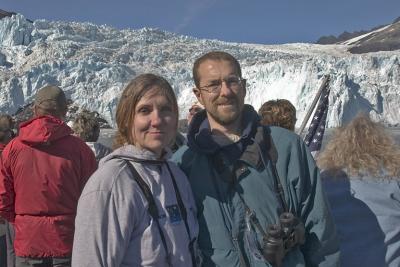 Jenn and Tom and Aialik Glacier