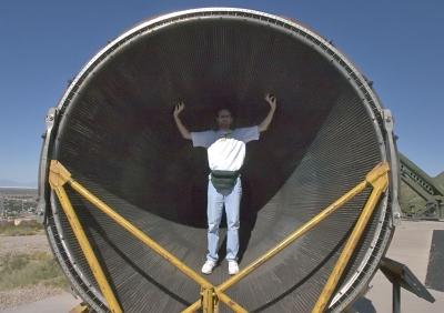 Tom Inside Nozzle of Saturn V Engine