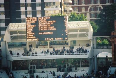 Cricket Electronic Scoreboard after England's Victory