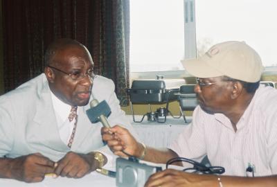 West Indies Cricket Board President Wesley Hall interviewed by Claude Tait
