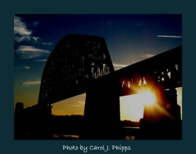 Setting Sun Over Train Bridge