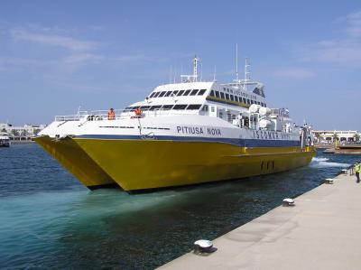 Pitiusa Nova reverses towards her berth at La Savina