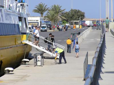 Finally, the handful of foot-passengers leave Pitiusa Nova