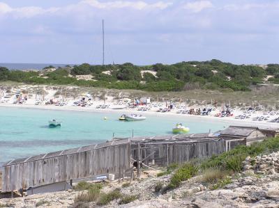 Boatsheds - South end of Illetes Beach