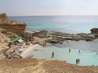 Little beach at the beautiful cove of Calo des Mort