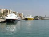 Ferries Formentera Jet, Menorca Express, Pitiusa Nova and Cala Saona waiting at Ibiza to take passengers to Formentera.

 