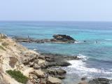 Looking towards the rocks at Calo des Mort