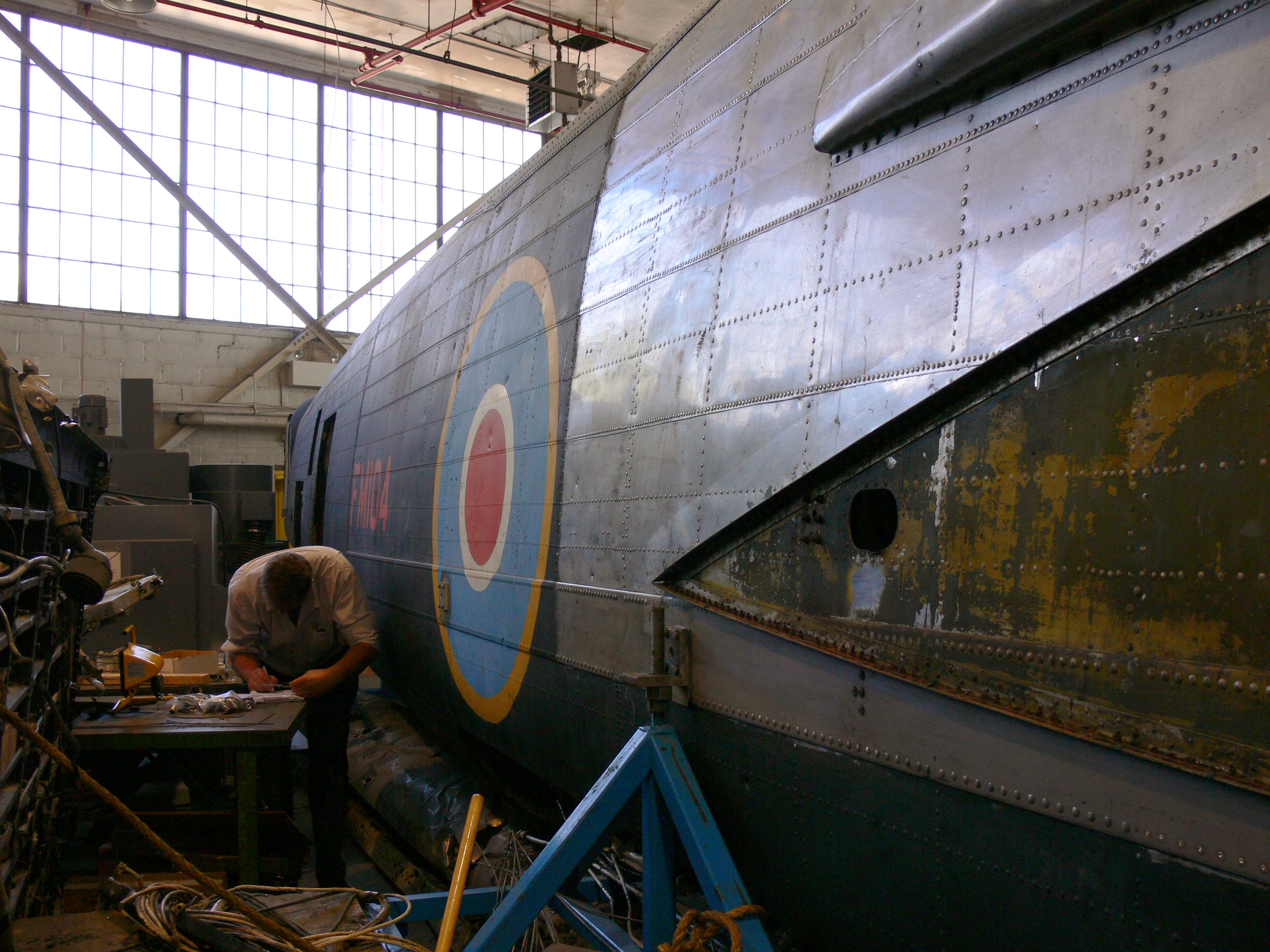 AVRO Lancaster Mk X Bomber undergoing restoration.