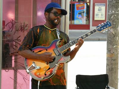 Street musician on Bloor West