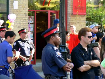 Police watching the watchers....