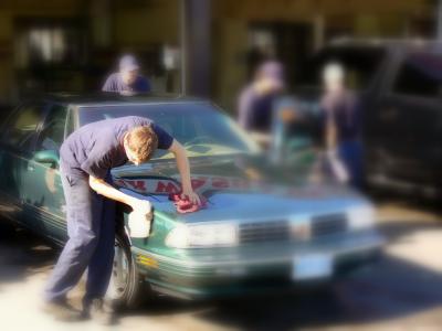 At the car wash...