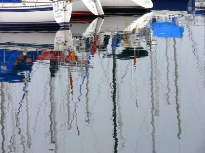 Reflections at the Lakefront Promenade Marina.