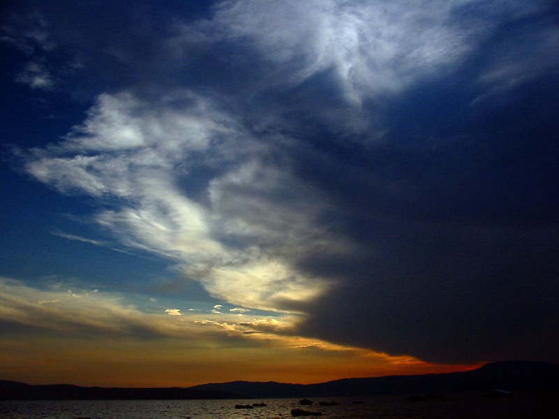 Sunset sky above Istria from Krk