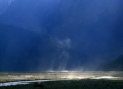 Sand storm in Kali Gandaki river valley