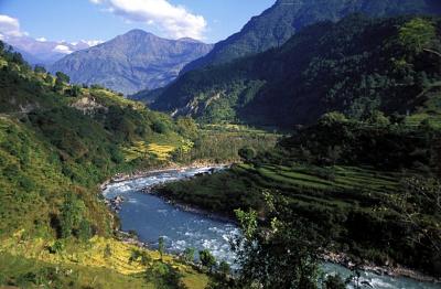 Marsyandi river valley