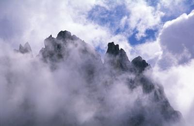 Pale di San Martino: misty mountains