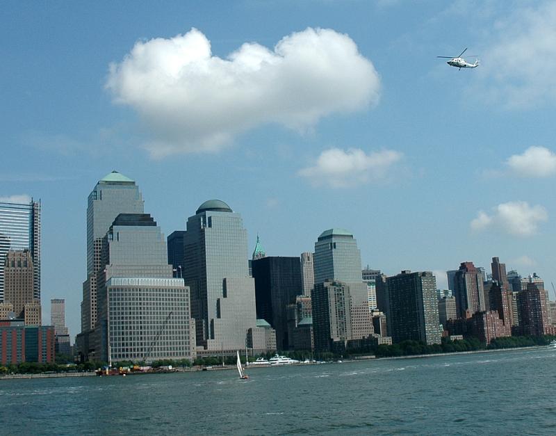 lower Manhattan, water and sky