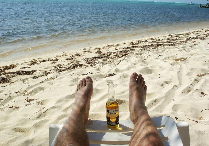 relaxing after a dive