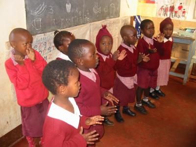 Nursery Kids learning to pray