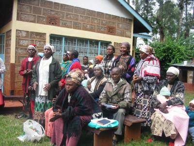 The women of a Mwaki who are about to sing a song