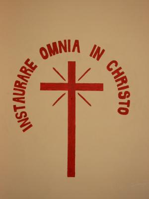 Another mural with the motto of St. Luigi Orione. 2005.