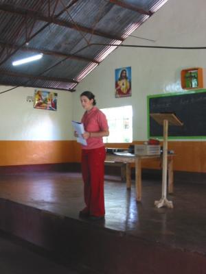 Niamh giving a school retreat in 2002.