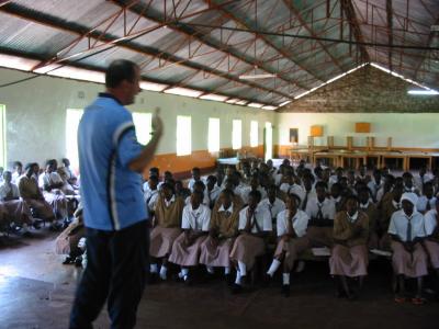 The interest of the school kids as they listen to what Martin has to say in 2002.