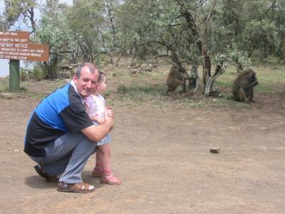 Martin and Tegan get a close view of the Baboon