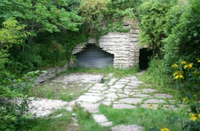 dry pond and boathouse