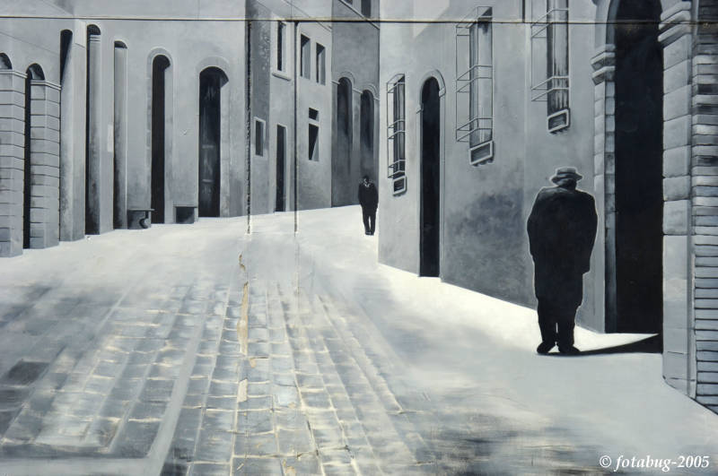 Walking a narrow street