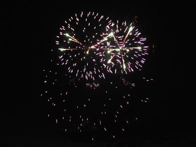 Fireworks at Bishop, California, 4 July 2005