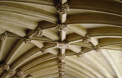 Vaulting of the undercroft of Lincoln's Inn Chapel.