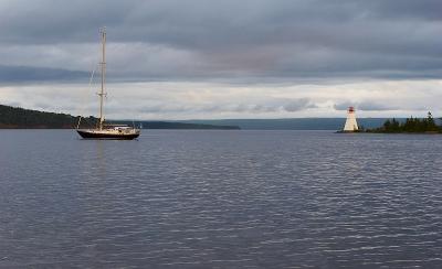 Lighthouse in Baddeck harbor